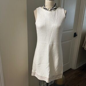St John Elegant white/ cream tweed dress Sleeveless Dress